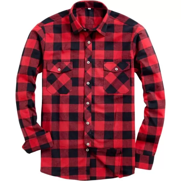 Alimens &amp; Gentle Men's Button Down Regular Fit Long Sleeve Plaid Flannel Casual Shirts