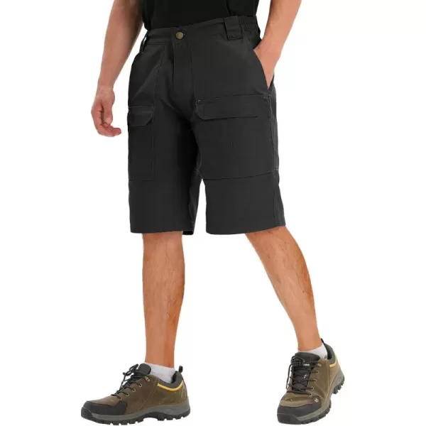 Alimens &amp; Gentle Men's Cargo Short Elastic Waist Multi-Pocket Outdoor Military Tactical Shorts