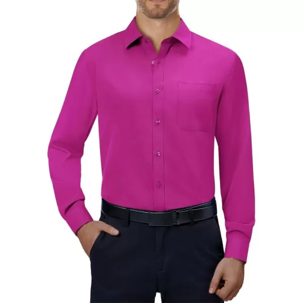Alimens &amp; Gentle Mens Dress Shirts 4-Way Stretch Long Sleeve Collared Casual Solid Wedding Dating Button Down Shirt
