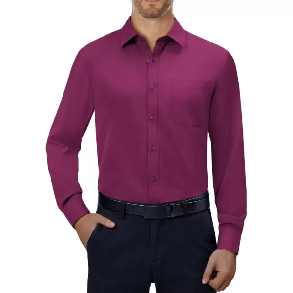 Alimens &amp; Gentle Mens Dress Shirts 4-Way Stretch Long Sleeve Collared Casual Solid Wedding Dating Button Down Shirt