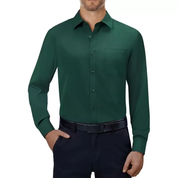 Alimens &amp; Gentle Mens Dress Shirts 4-Way Stretch Long Sleeve Collared Casual Solid Wedding Dating Button Down Shirt