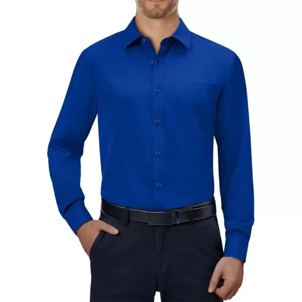 Alimens &amp; Gentle Mens Dress Shirts 4-Way Stretch Long Sleeve Collared Casual Solid Wedding Dating Button Down Shirt