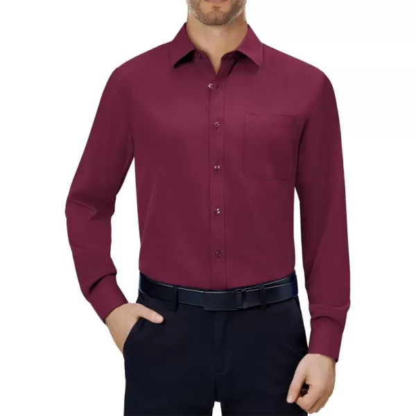 Alimens &amp; Gentle Mens Dress Shirts 4-Way Stretch Long Sleeve Collared Casual Solid Wedding Dating Button Down Shirt