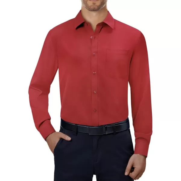 Alimens &amp; Gentle Mens Dress Shirts 4-Way Stretch Long Sleeve Collared Casual Solid Wedding Dating Button Down Shirt