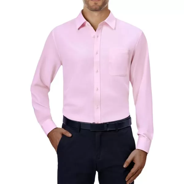 Alimens &amp; Gentle Mens Dress Shirts 4-Way Stretch Long Sleeve Collared Casual Solid Wedding Dating Button Down Shirt