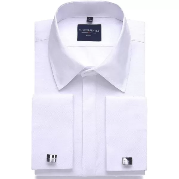Alimens &amp; Gentle Men's Dress Shirts French Cuff Long Sleeve Regular Fit 