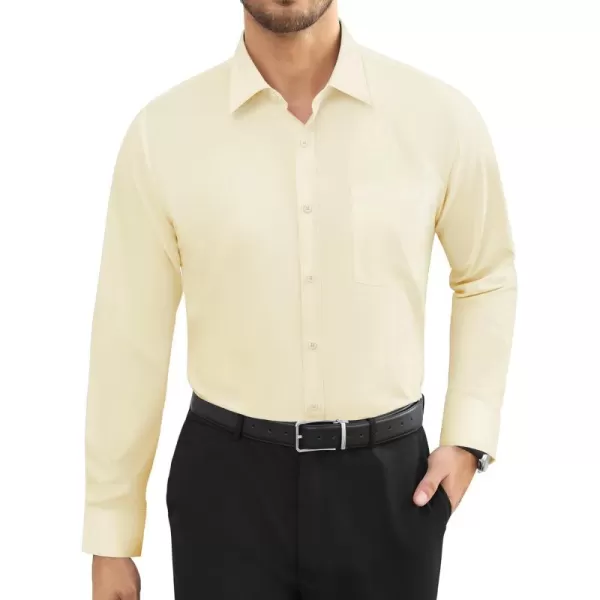 Alimens &amp; Gentle Mens Dress Shirts Long Sleeve Wrinkle Free Stretch Cotton Big Tall Button Down Shirts