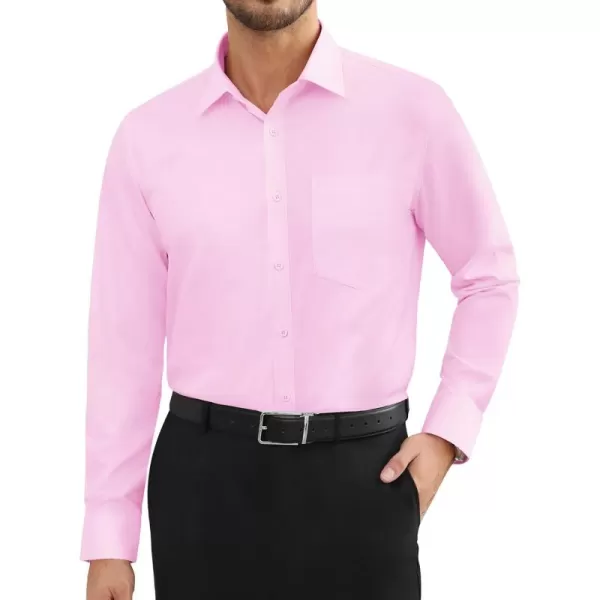 Alimens &amp; Gentle Mens Dress Shirts Long Sleeve Wrinkle Free Stretch Cotton Big Tall Button Down Shirts