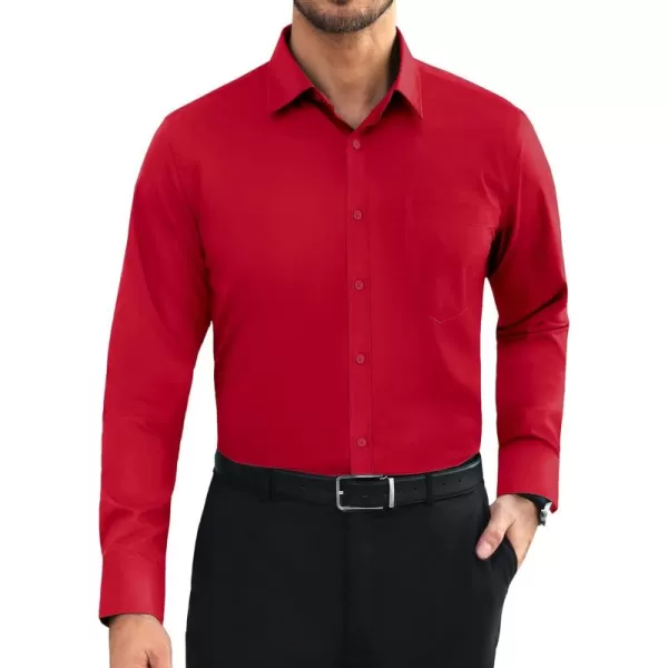 Alimens &amp; Gentle Mens Dress Shirts Long Sleeve Wrinkle Free Stretch Cotton Big Tall Button Down Shirts