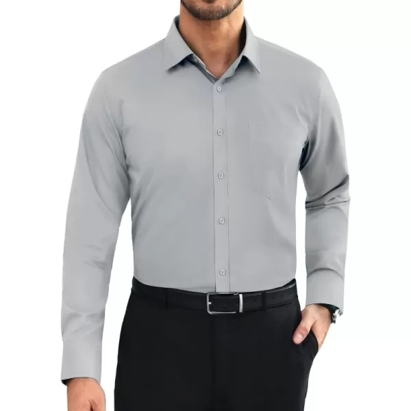 Alimens &amp; Gentle Mens Dress Shirts Long Sleeve Wrinkle Free Stretch Cotton Big Tall Button Down Shirts