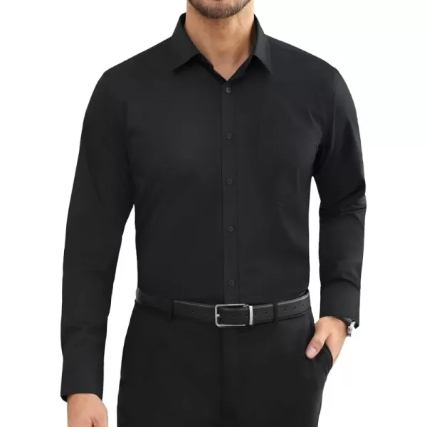 Alimens &amp; Gentle Mens Dress Shirts Long Sleeve Wrinkle Free Stretch Cotton Big Tall Button Down Shirts