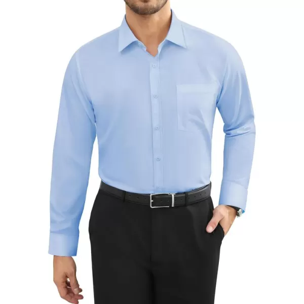 Alimens &amp; Gentle Mens Dress Shirts Long Sleeve Wrinkle Free Stretch Cotton Big Tall Button Down Shirts