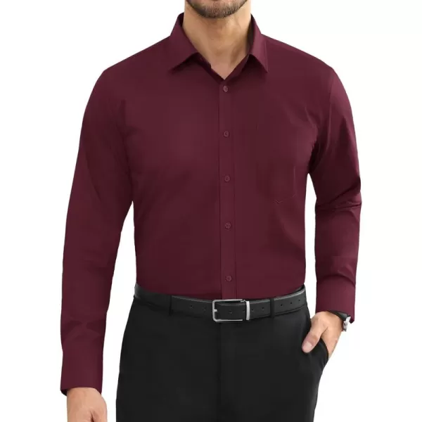 Alimens &amp; Gentle Mens Dress Shirts Long Sleeve Wrinkle Free Stretch Cotton Big Tall Button Down Shirts