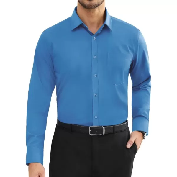 Alimens &amp; Gentle Mens Dress Shirts Long Sleeve Wrinkle Free Stretch Cotton Big Tall Button Down Shirts