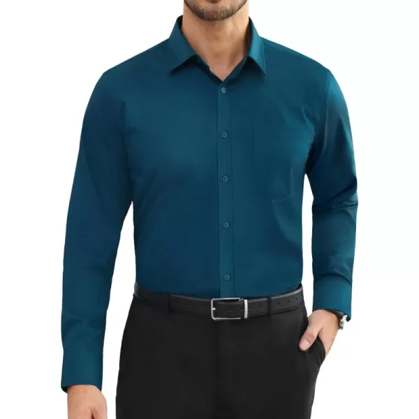Alimens &amp; Gentle Mens Dress Shirts Long Sleeve Wrinkle Free Stretch Cotton Big Tall Button Down Shirts
