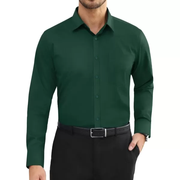 Alimens &amp; Gentle Mens Dress Shirts Long Sleeve Wrinkle Free Stretch Cotton Big Tall Button Down Shirts