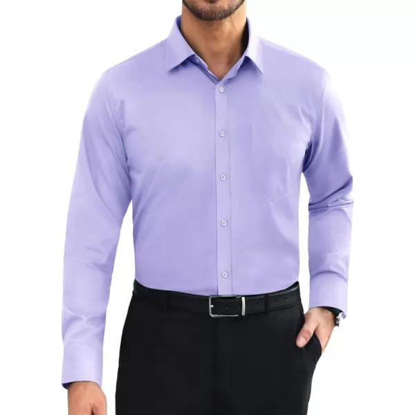 Alimens &amp; Gentle Mens Dress Shirts Long Sleeve Wrinkle Free Stretch Cotton Big Tall Button Down Shirts