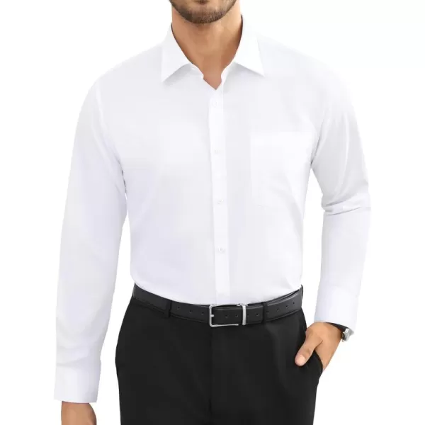 Alimens &amp; Gentle Mens Dress Shirts Long Sleeve Wrinkle Free Stretch Cotton Big Tall Button Down Shirts