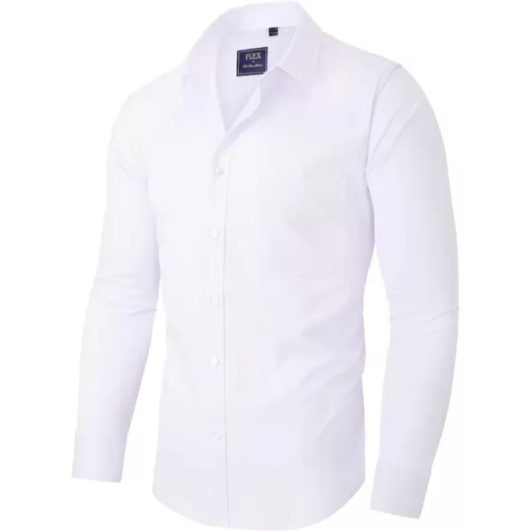 Alimens &amp; Gentle Men's Dress Shirts Long Sleeve Wrinkle-Free Stretch Shirts Solid Formal Button Down Shirt with Pocket