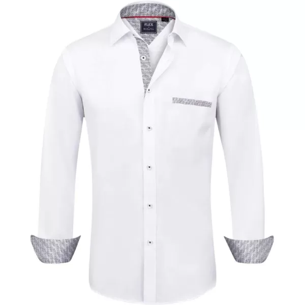 Alimens &amp; Gentle Men's Dress Shirts Long Sleeve Wrinkle-Resistant Casual Button Down Shirt