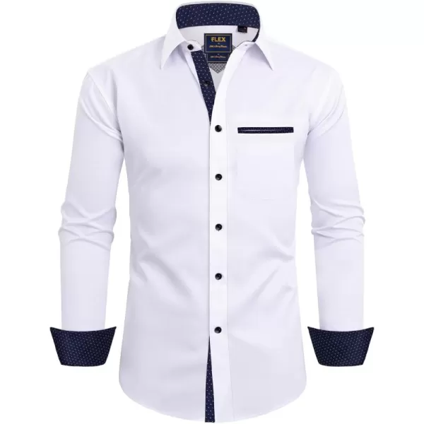 Alimens &amp; Gentle Men's Dress Shirts Long Sleeve Wrinkle-Resistant Casual Button Down Shirt