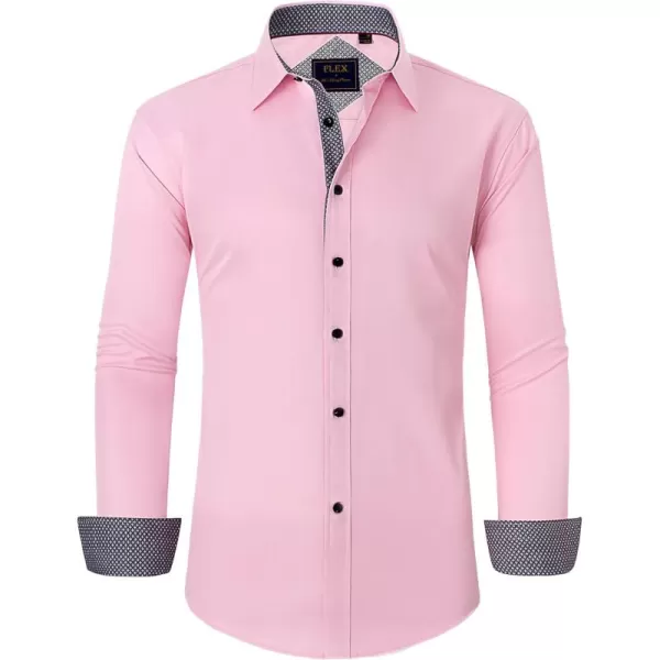 Alimens &amp; Gentle Men's Dress Shirts Long Sleeve Wrinkle-Resistant Casual Button Down Shirt