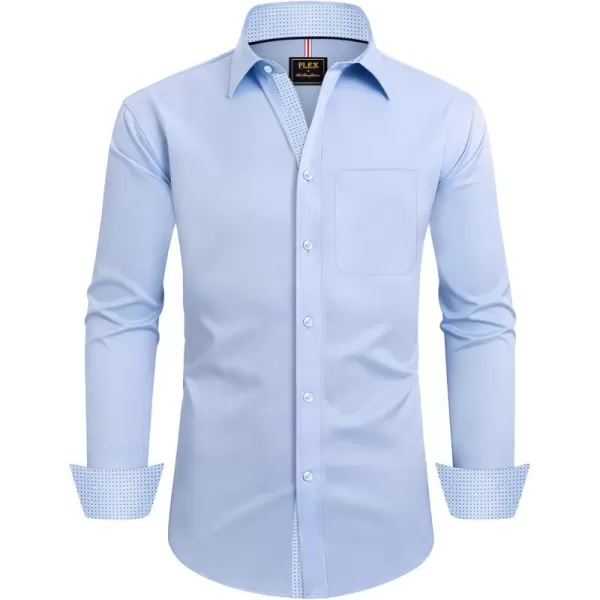 Alimens &amp; Gentle Men's Dress Shirts Long Sleeve Wrinkle-Resistant Casual Button Down Shirt