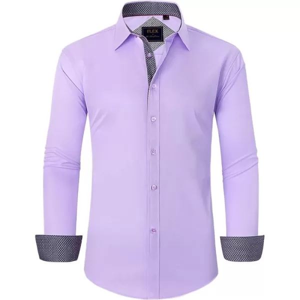 Alimens &amp; Gentle Men's Dress Shirts Long Sleeve Wrinkle-Resistant Casual Button Down Shirt