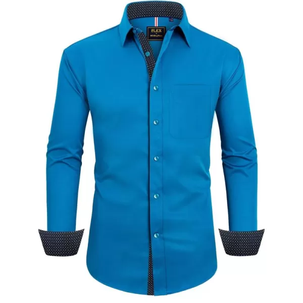 Alimens &amp; Gentle Men's Dress Shirts Long Sleeve Wrinkle-Resistant Casual Button Down Shirt