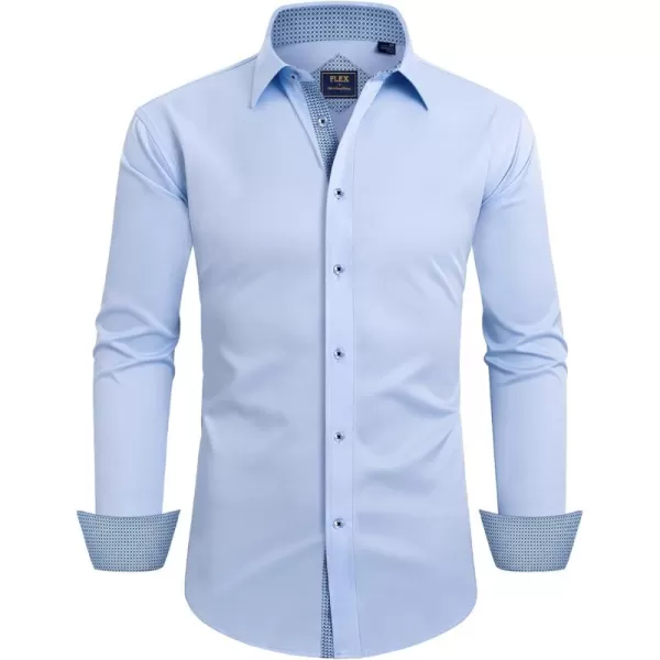 Alimens &amp; Gentle Men's Dress Shirts Long Sleeve Wrinkle-Resistant Casual Button Down Shirt