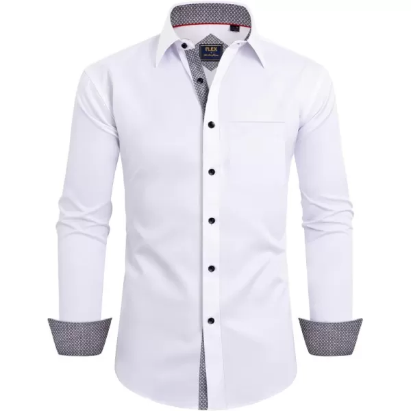 Alimens &amp; Gentle Men's Dress Shirts Long Sleeve Wrinkle-Resistant Casual Button Down Shirt