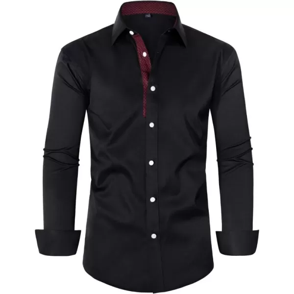 Alimens &amp; Gentle Men's Dress Shirts Long Sleeve Wrinkle-Resistant Casual Button Down Shirt