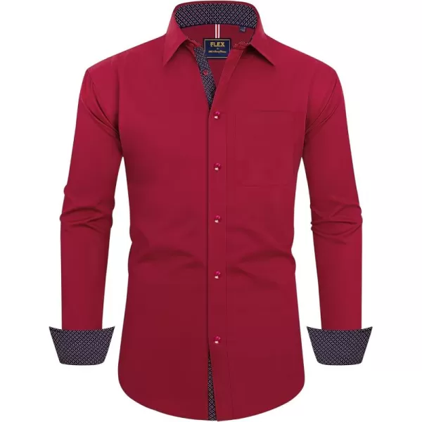 Alimens &amp; Gentle Men's Dress Shirts Long Sleeve Wrinkle-Resistant Casual Button Down Shirt