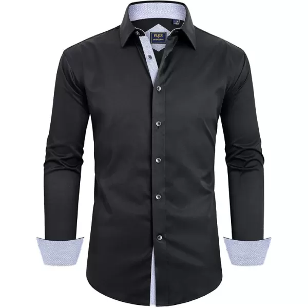 Alimens &amp; Gentle Men's Dress Shirts Long Sleeve Wrinkle-Resistant Casual Button Down Shirt
