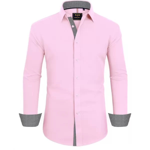 Alimens &amp; Gentle Men's Dress Shirts Long Sleeve Wrinkle-Resistant Casual Button Down Shirt