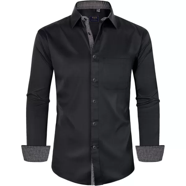 Alimens &amp; Gentle Men's Dress Shirts Long Sleeve Wrinkle-Resistant Casual Button Down Shirt