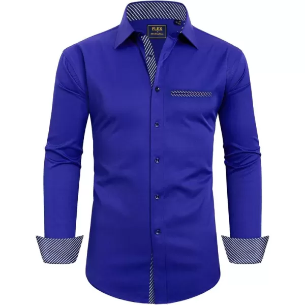 Alimens &amp; Gentle Men's Dress Shirts Long Sleeve Wrinkle-Resistant Casual Button Down Shirt