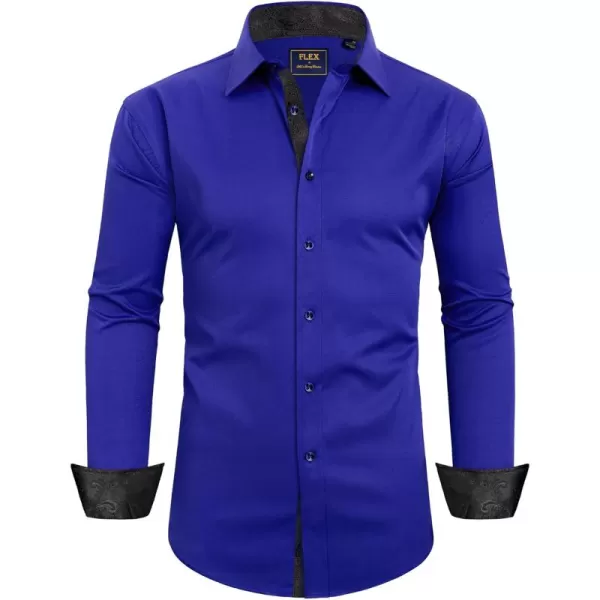Alimens &amp; Gentle Men's Dress Shirts Long Sleeve Wrinkle-Resistant Casual Button Down Shirt