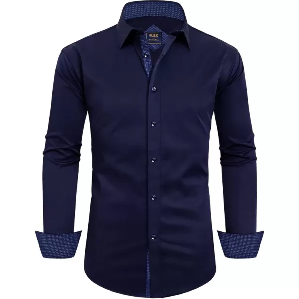 Alimens &amp; Gentle Men's Dress Shirts Long Sleeve Wrinkle-Resistant Casual Button Down Shirt