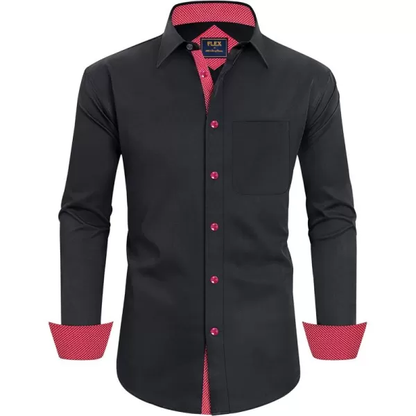 Alimens &amp; Gentle Men's Dress Shirts Long Sleeve Wrinkle-Resistant Casual Button Down Shirt