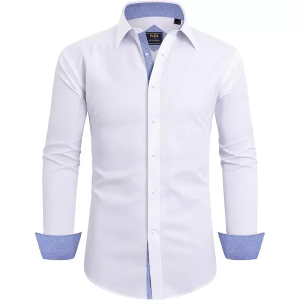 Alimens &amp; Gentle Men's Dress Shirts Long Sleeve Wrinkle-Resistant Casual Button Down Shirt