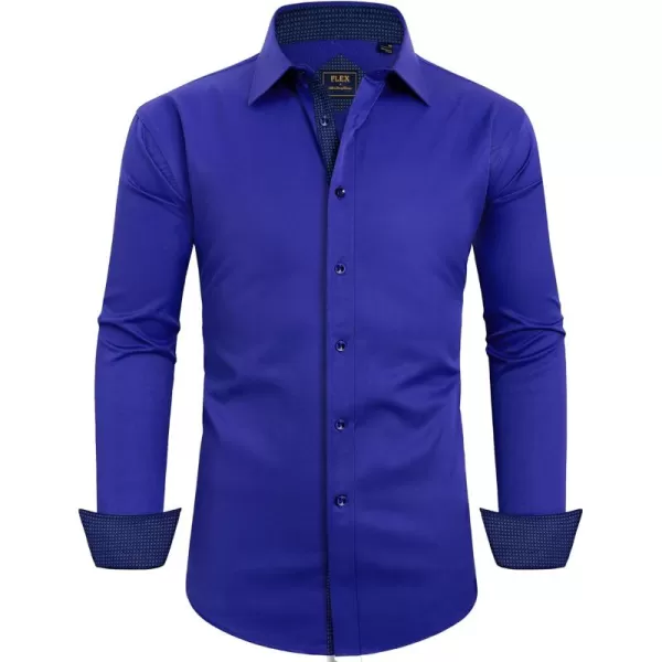 Alimens &amp; Gentle Men's Dress Shirts Long Sleeve Wrinkle-Resistant Casual Button Down Shirt