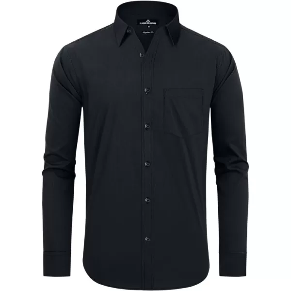 Alimens &amp; Gentle Men's Dress Shirts Regular Fit Long Sleeve Button Down Shirts Wrinkle Free Cotton Shirts