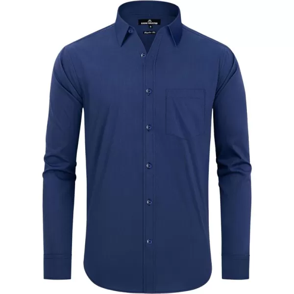 Alimens &amp; Gentle Men's Dress Shirts Regular Fit Long Sleeve Button Down Shirts Wrinkle Free Cotton Shirts