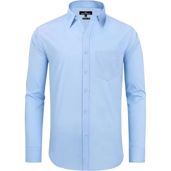 Alimens &amp; Gentle Men's Dress Shirts Regular Fit Long Sleeve Button Down Shirts Wrinkle Free Cotton Shirts