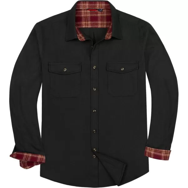 Alimens &amp; Gentle Men's Flannel Shirt Button Down Regular Fit Long Sleeve Casual Shirts