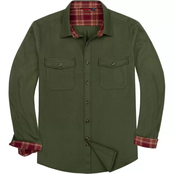 Alimens &amp; Gentle Men's Flannel Shirt Button Down Regular Fit Long Sleeve Casual Shirts
