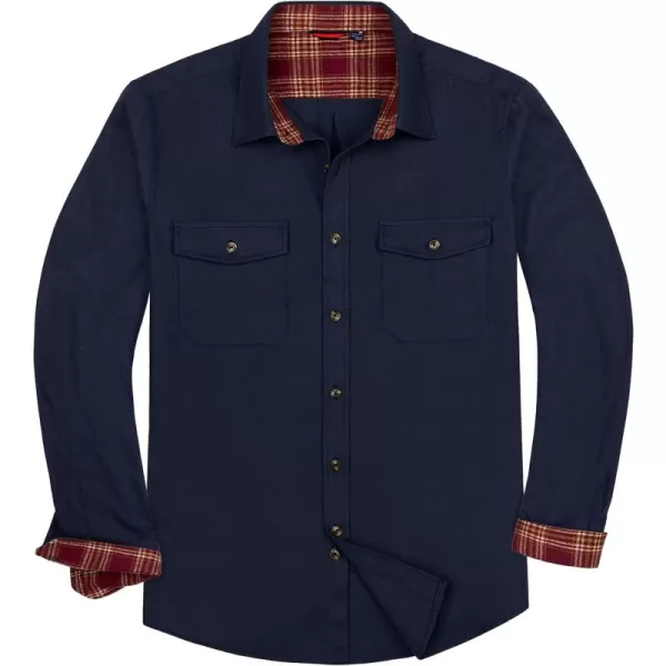 Alimens &amp; Gentle Men's Flannel Shirt Button Down Regular Fit Long Sleeve Casual Shirts