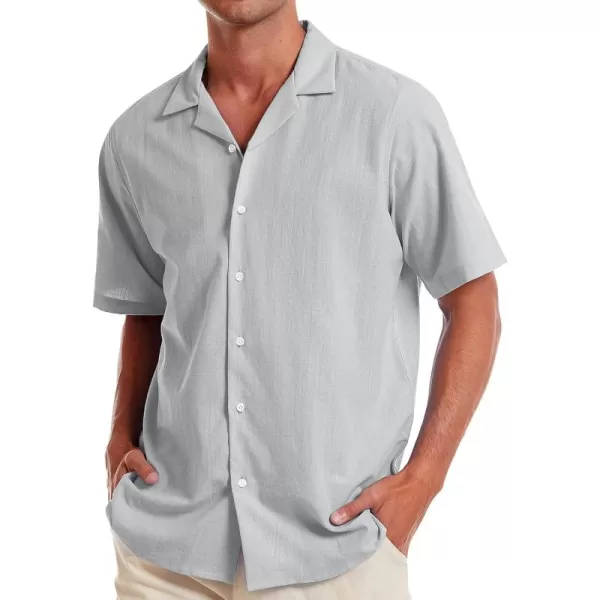 Alimens &amp; Gentle Mens Line Shirt Regular Fit Short Sleeve Hawaiian Button Down Shirt