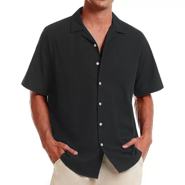 Alimens &amp; Gentle Mens Line Shirt Regular Fit Short Sleeve Hawaiian Button Down Shirt